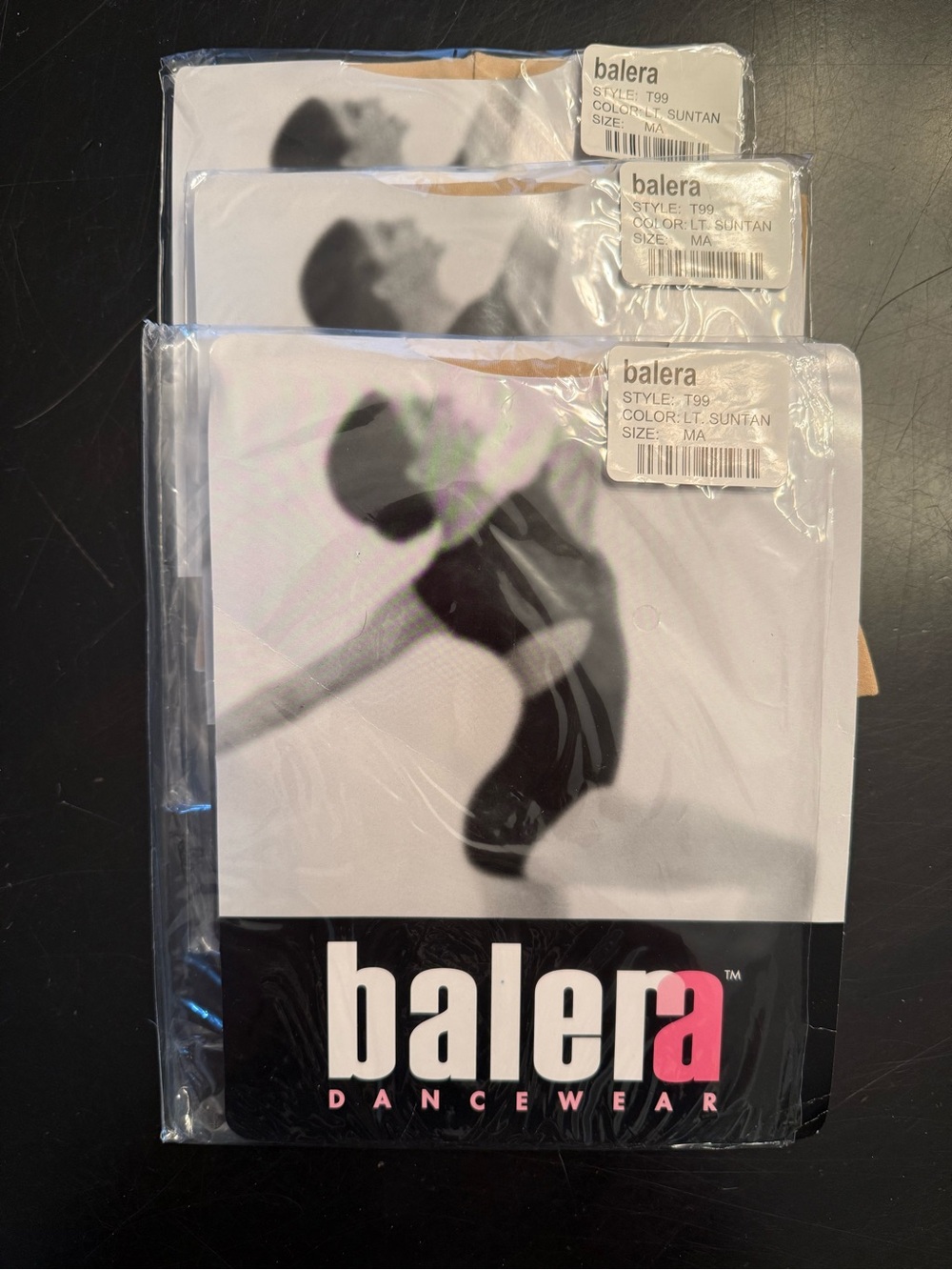 Balera T99 footed tights size adult medium light suntan 3 pair NWT - Picture 2 of 5